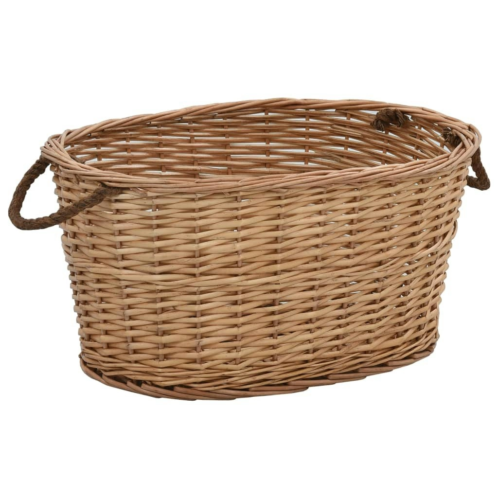 Firewood Basket with Carrying Handles 56x40x28 cm Natural Willow 286982