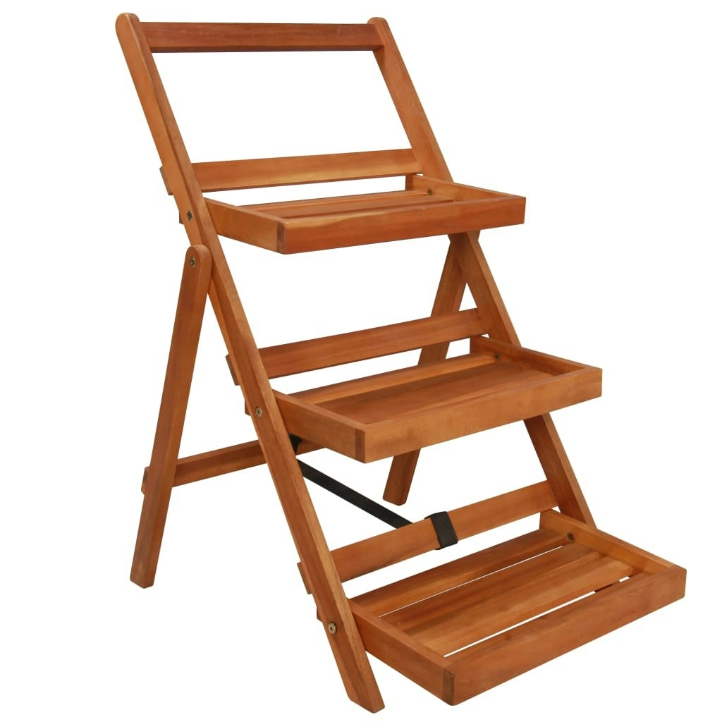 3-Tier Plant Stand 50x63x80 cm Solid Acacia Wood 43994