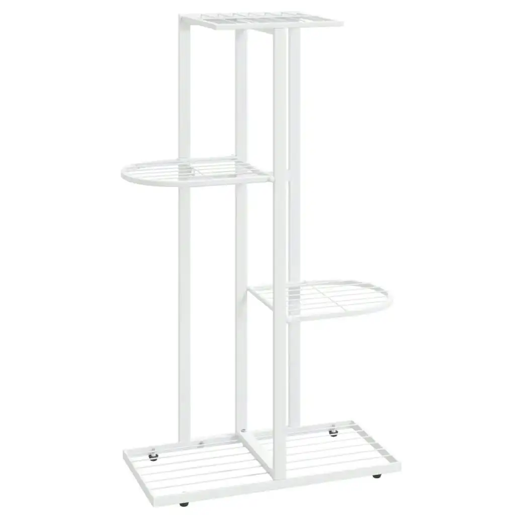 4-Floor Flower Stand 43x22x76 cm White Metal 336109