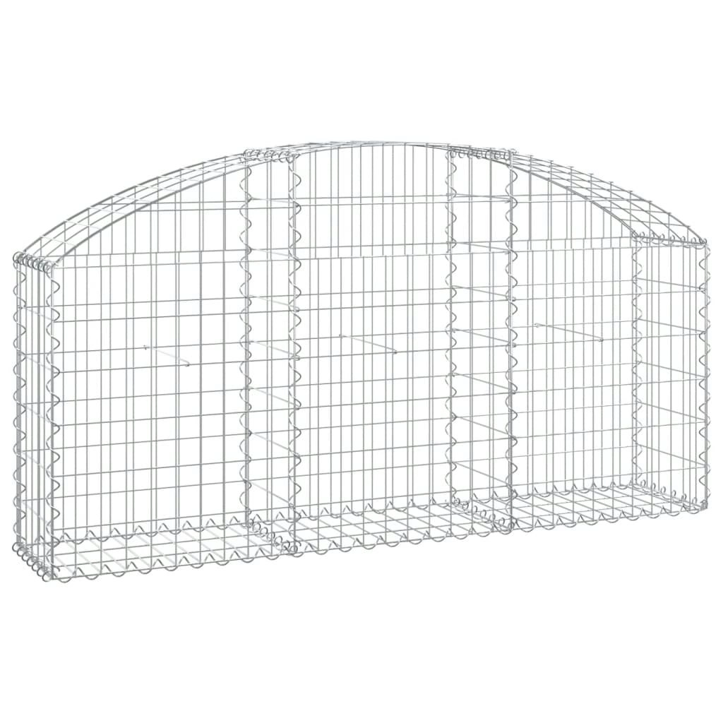 Arched Gabion Basket 150x30x60/80 cm Galvanised Iron 153443