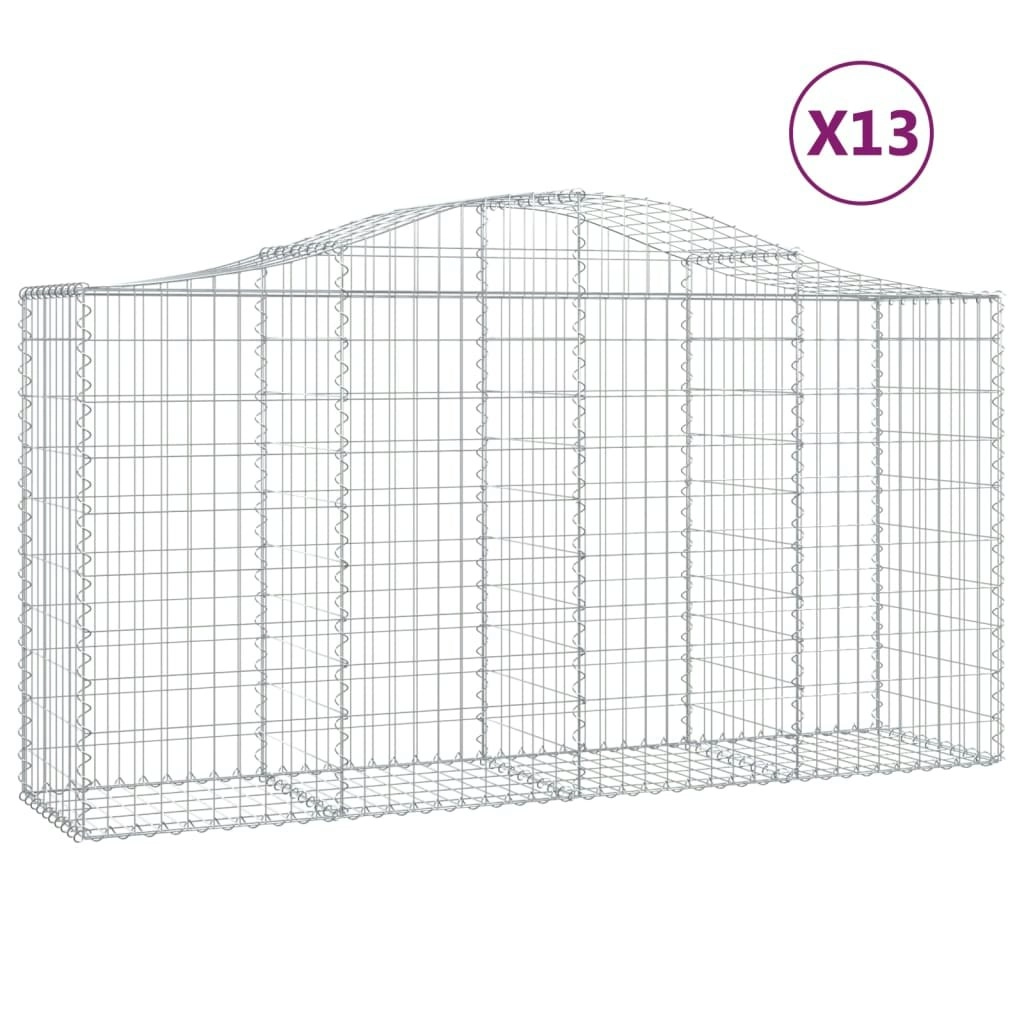 Arched Gabion Baskets 13 pcs 200x50x100/120 cm Galvanised Iron 3145651