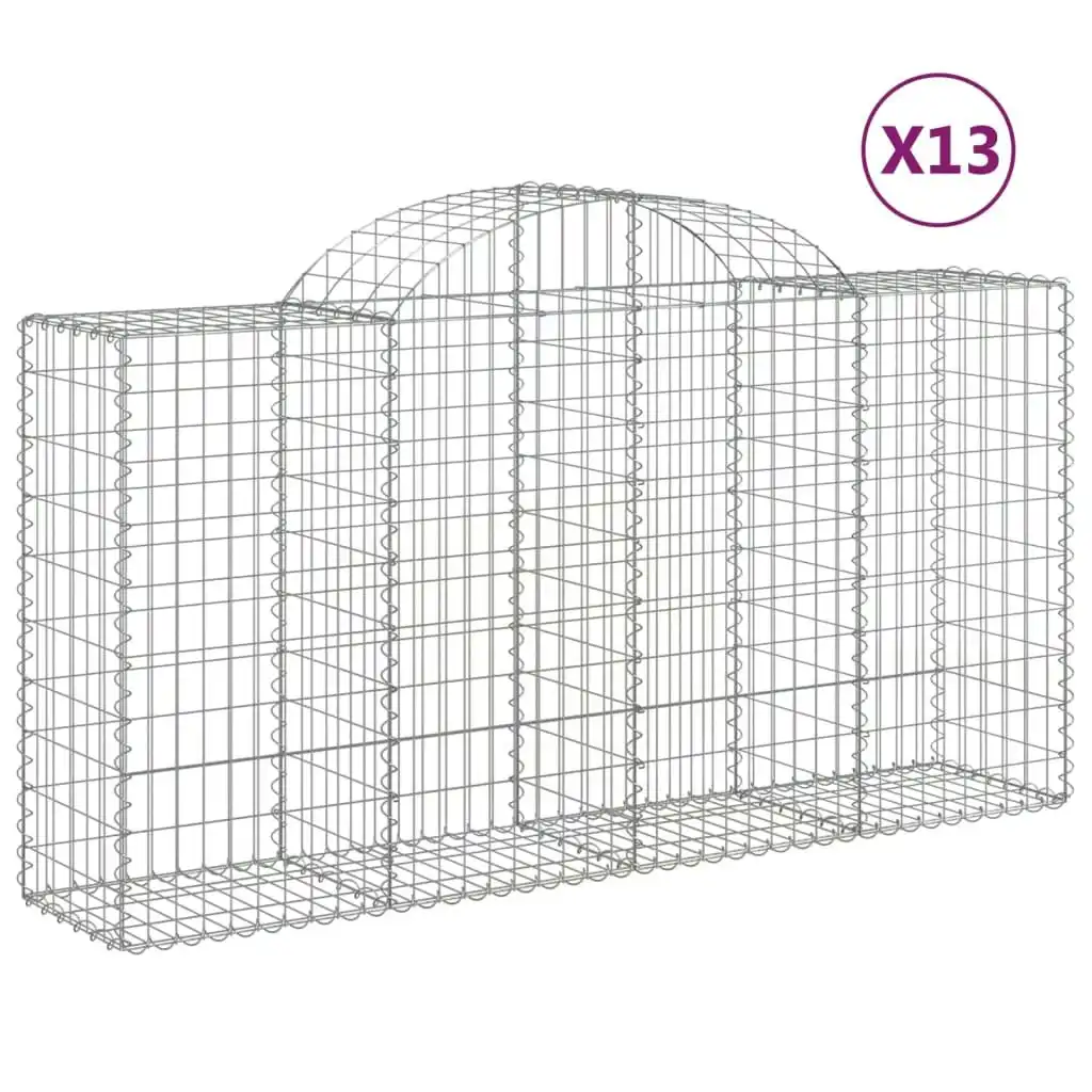 Arched Gabion Baskets 13 pcs 200x50x100/120 cm Galvanised Iron 3146331