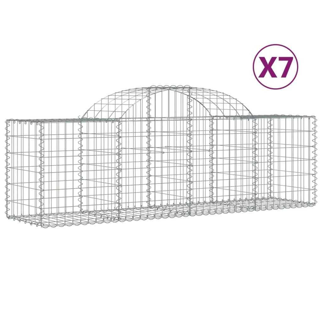 Arched Gabion Baskets 7 pcs 200x50x60/80 cm Galvanised Iron 3146283