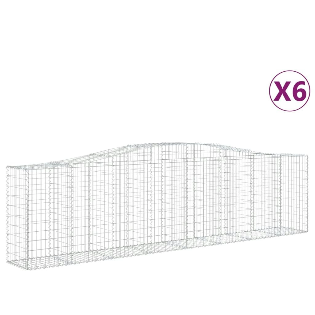 Arched Gabion Baskets 6 pcs 400x50x100/120 cm Galvanised Iron 3145960