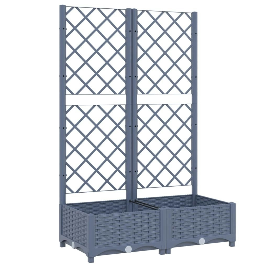 Garden Planter with Trellis Dark Grey 80x40x121.5 cm PP 318250