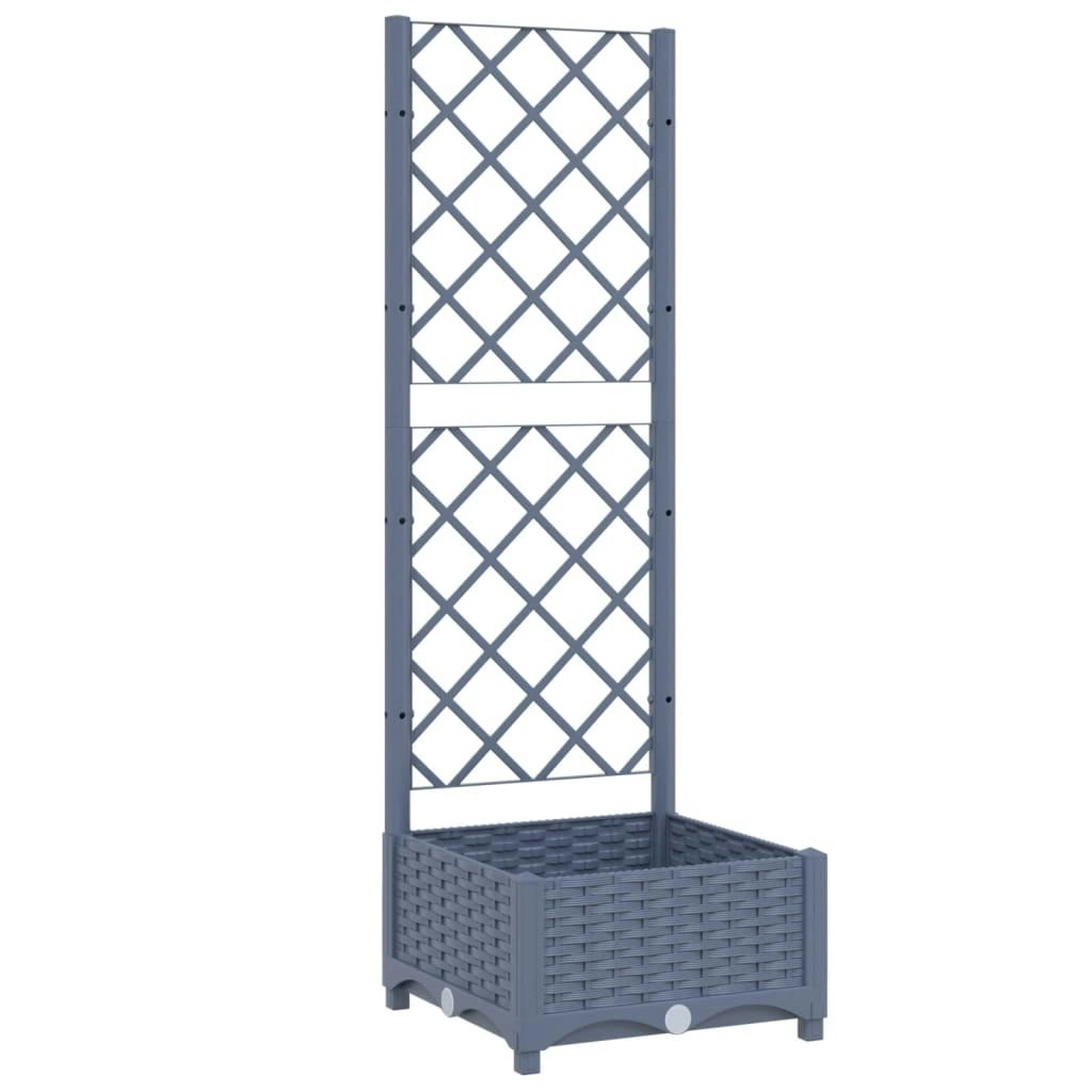 Garden Planter with Trellis Dark Grey 40x40x121.5 cm PP 318248