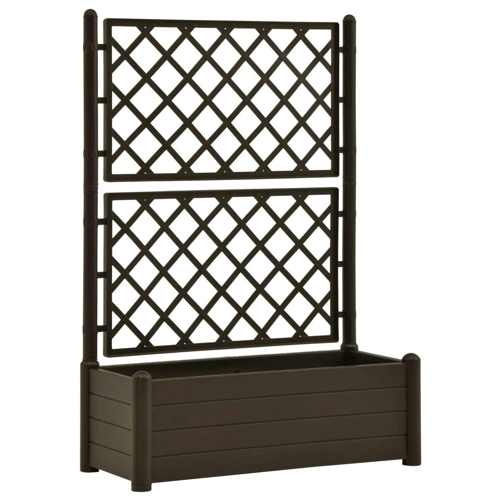 Garden Planter with Trellis 100x43x142 cm PP Mocha 313984