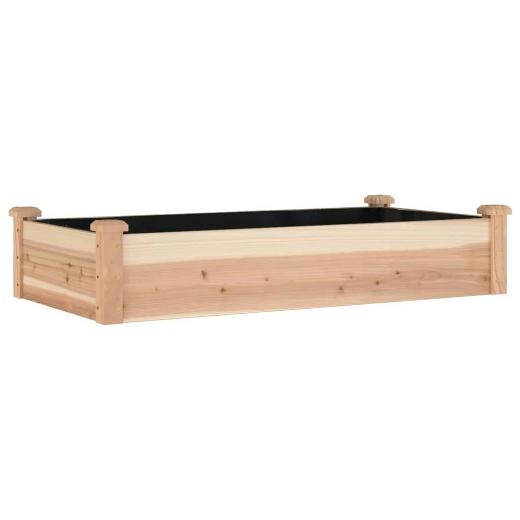 Garden Raised Bed with Liner 120x60x25 cm Solid Wood Fir 364289