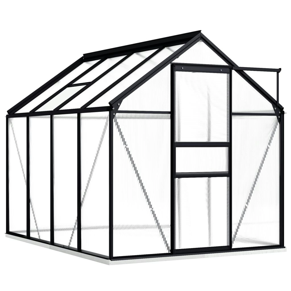 Greenhouse with Base Frame Anthracite Aluminium 4.75 mÂ² 48216