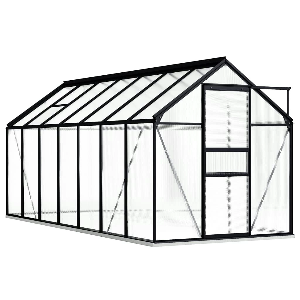 Greenhouse with Base Frame Anthracite Aluminium 8.17 mÂ² 48219