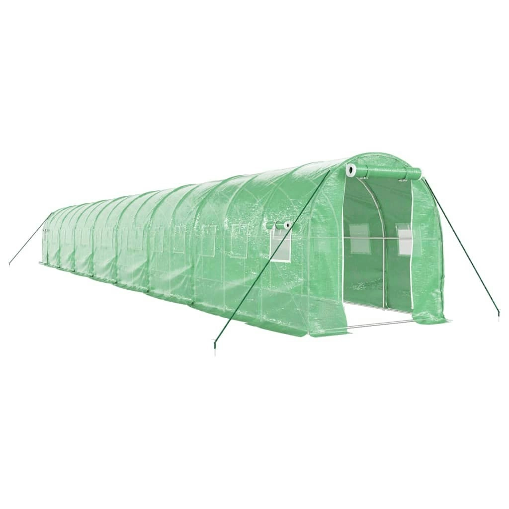 Greenhouse with Steel Frame Green 32 mÂ² 16x2x2 m 3188023