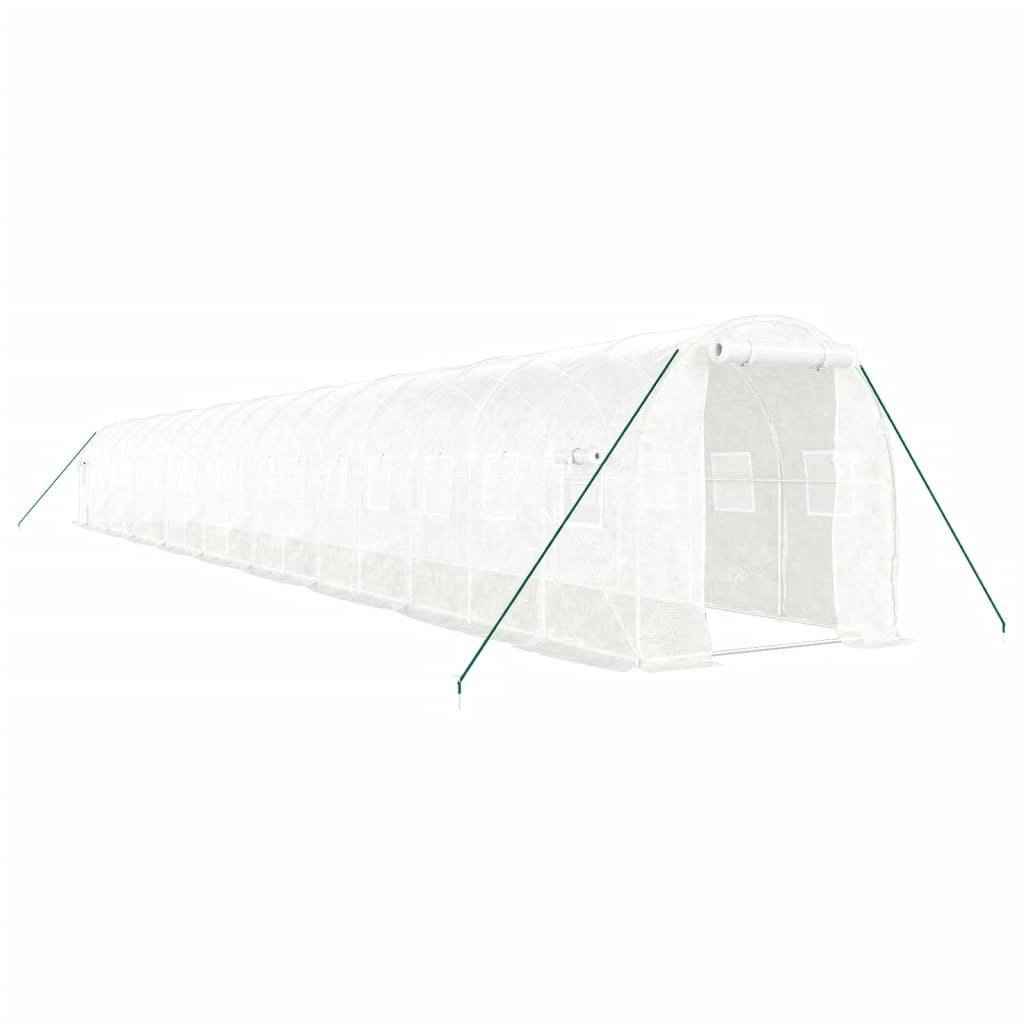 Greenhouse with Steel Frame White 36 mÂ² 18x2x2 m 3188035