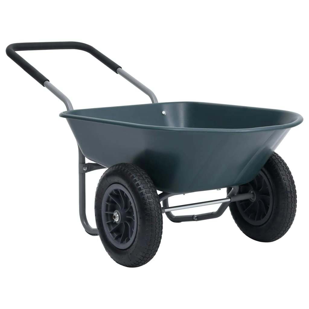 Wheelbarrow Green and Grey 140x63x65 cm 78 L 100 kg 148601