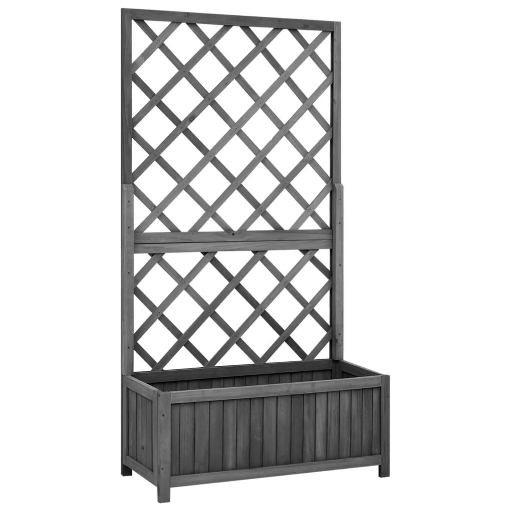 Garden Trellis Planter Black 70x30x135 cm Solid Firwood 316427