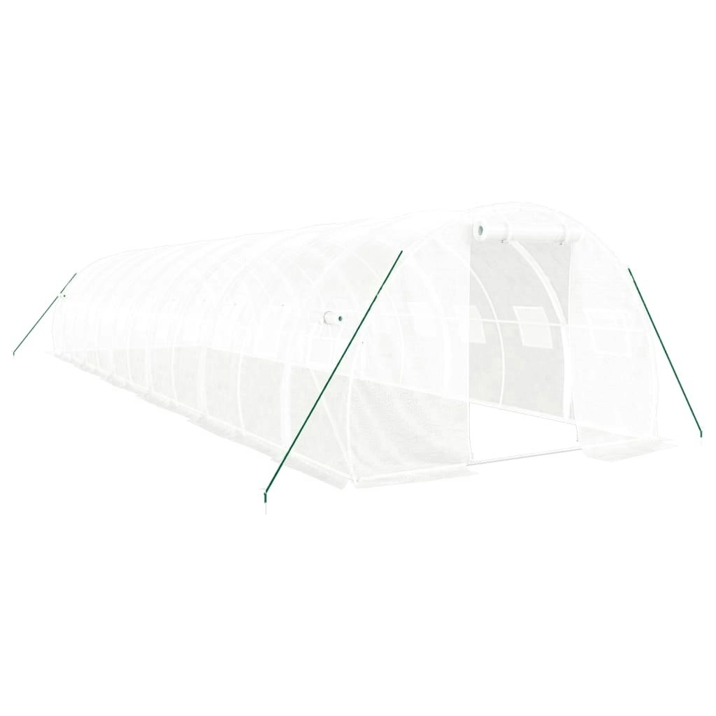 Greenhouse with Steel Frame White 36 mÂ² 12x3x2 m 3188054