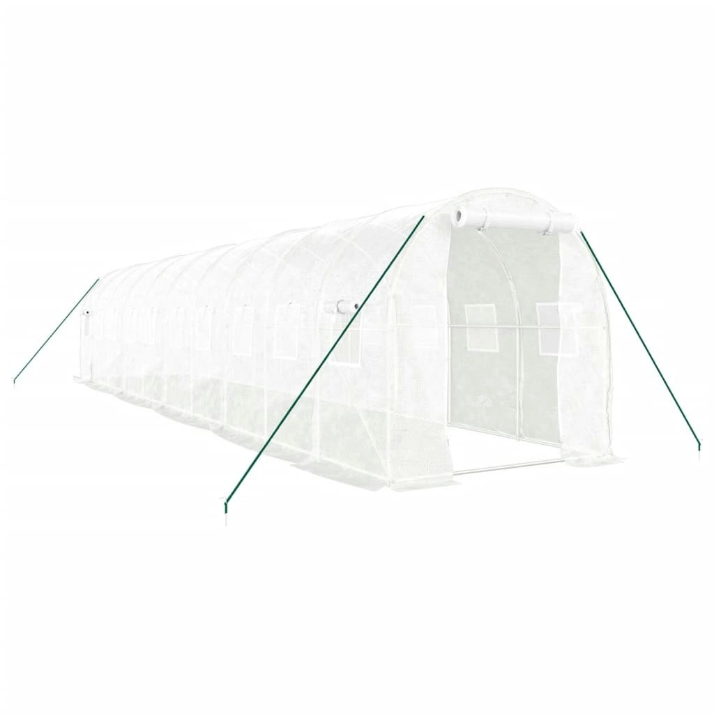 Greenhouse with Steel Frame White 20 mÂ² 10x2x2 m 3188031