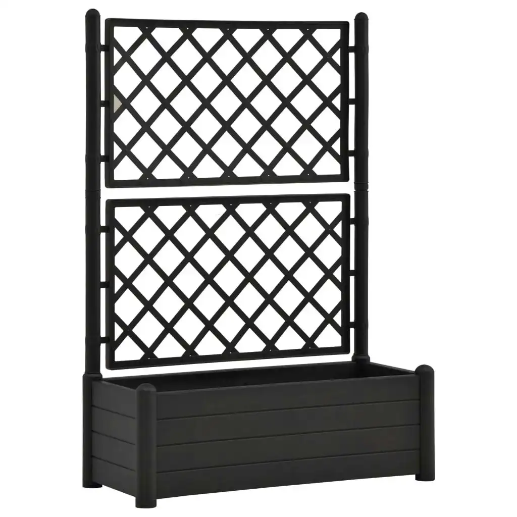 Garden Planter with Trellis 100x43x142 cm PP Anthracite 313985