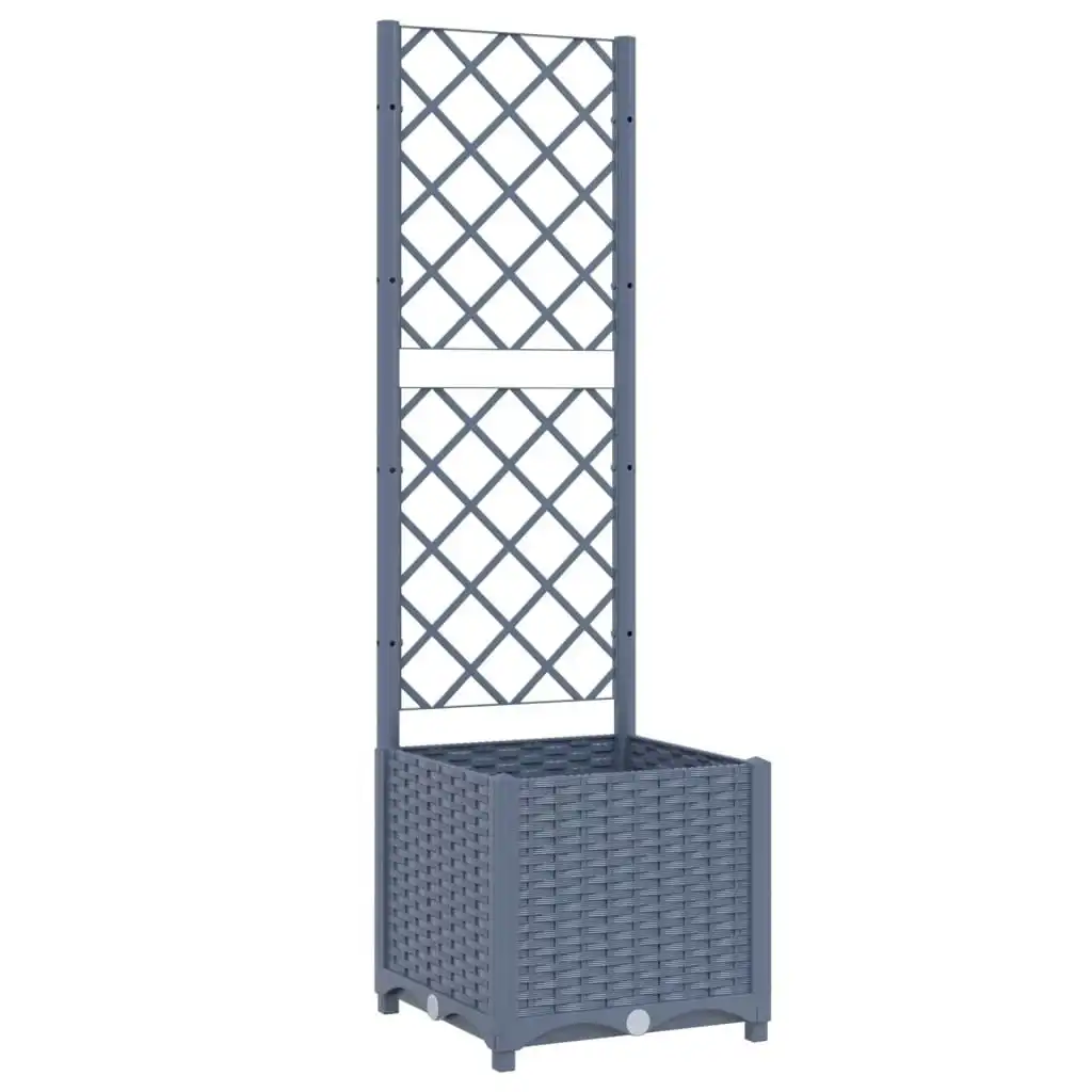 Garden Planter with Trellis Dark Grey 40x40x136 cm PP 318249