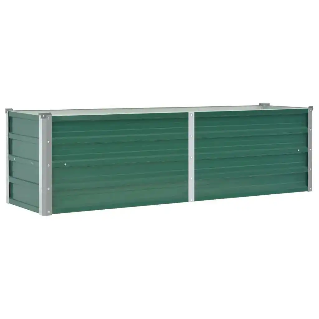 Garden Raised Bed Galvanised Steel 160x40x45 cm Green 44851