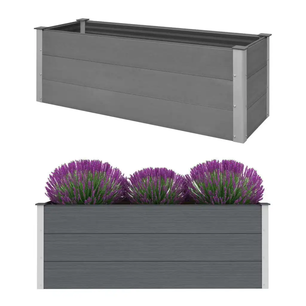 Garden Raised Bed WPC 150x50x54 cm Grey 43607