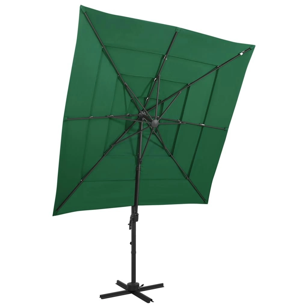 4-Tier Parasol with Aluminium Pole Green 250x250 cm 313821