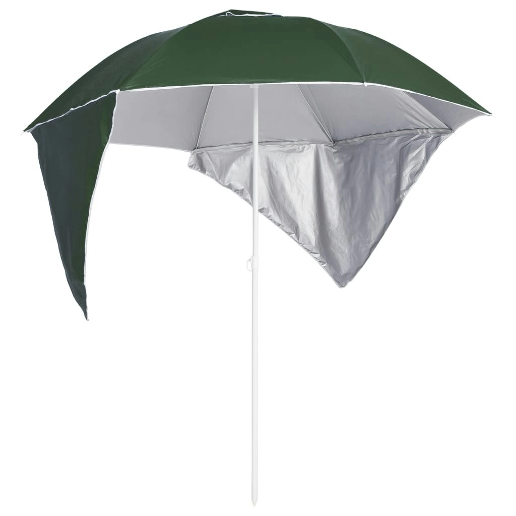 Beach Umbrella with Side Walls Green 215 cm 318838