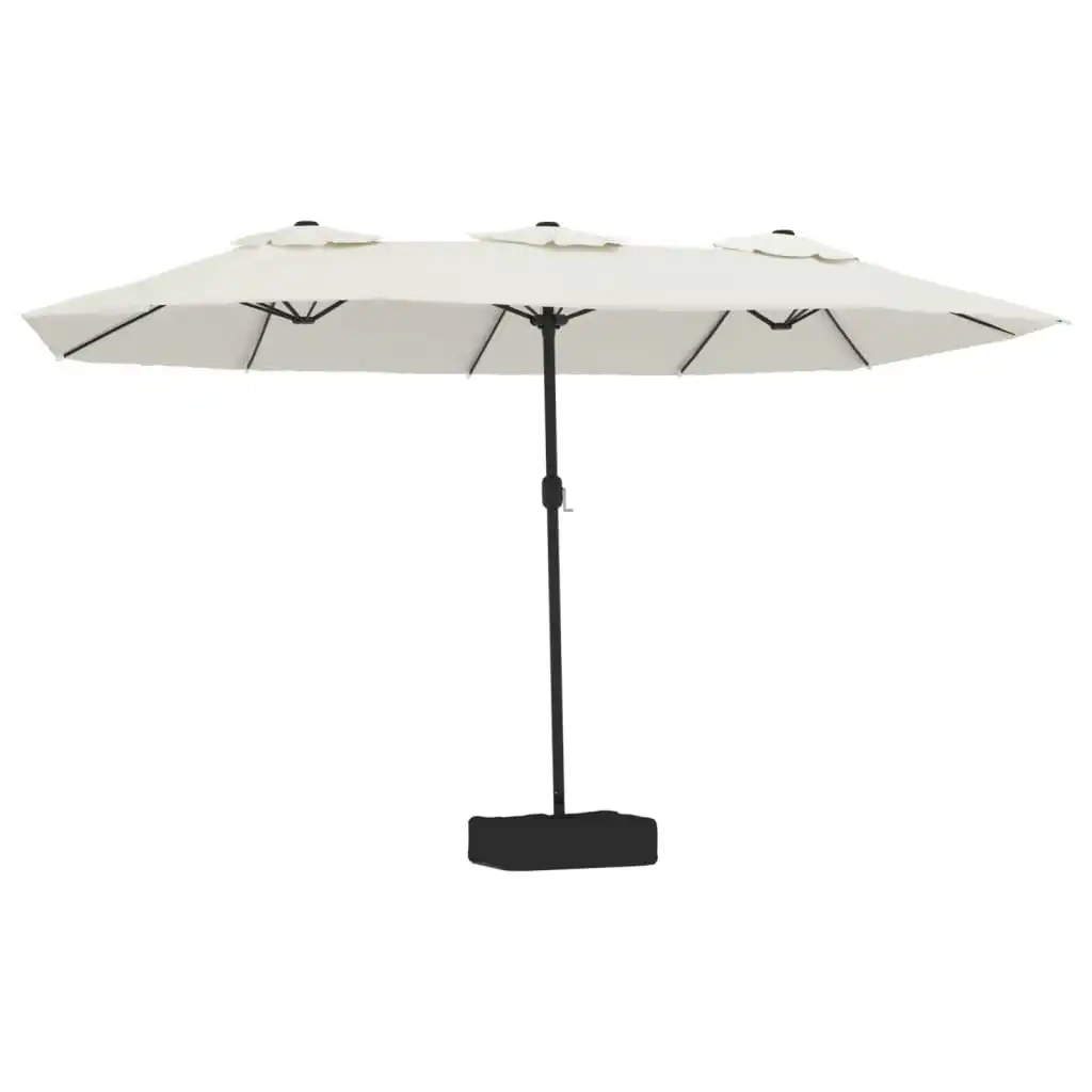 Double-Head Parasol Sand White 449x245 cm 362945