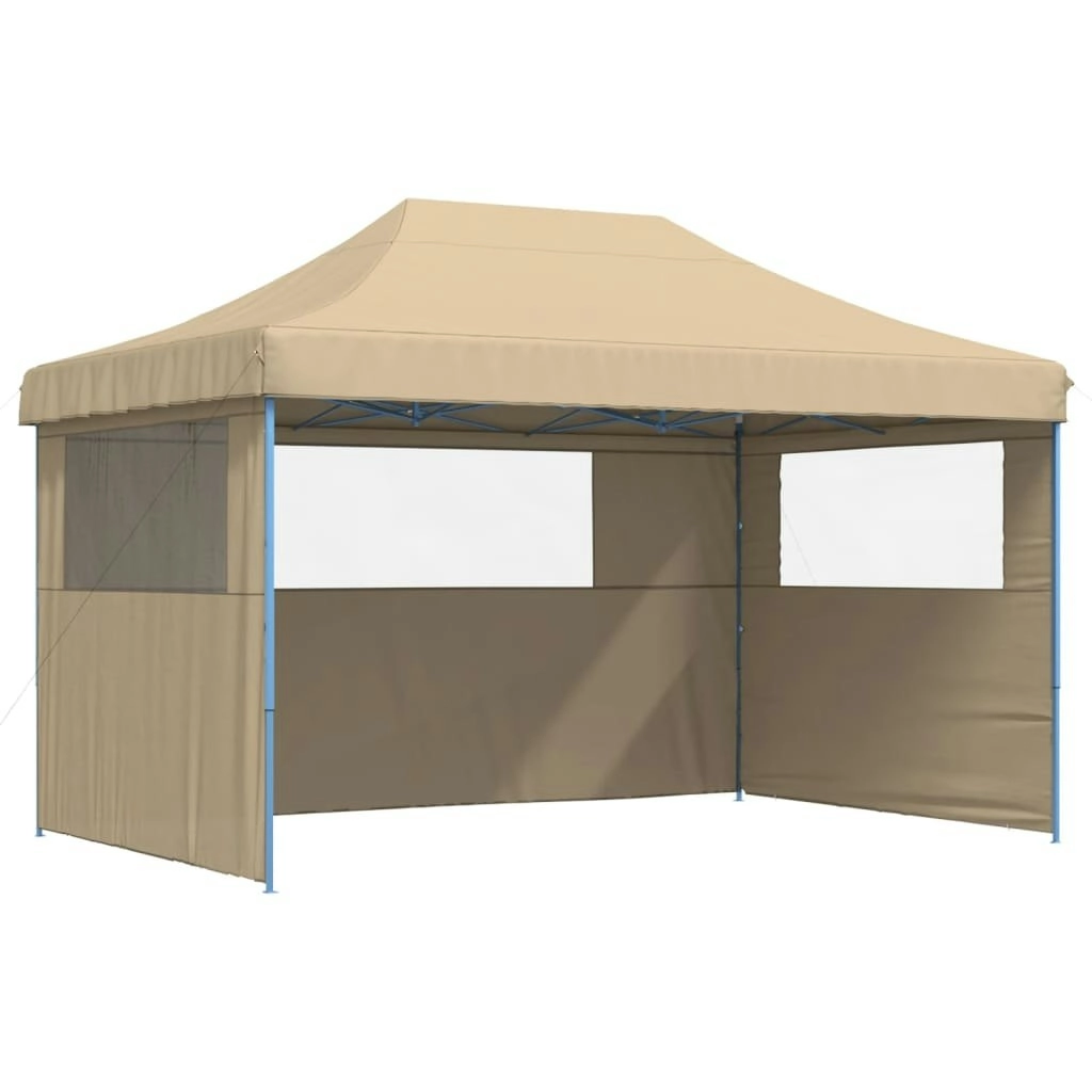 Foldable Party Tent Pop-Up with 3 Sidewalls Beige 4004967