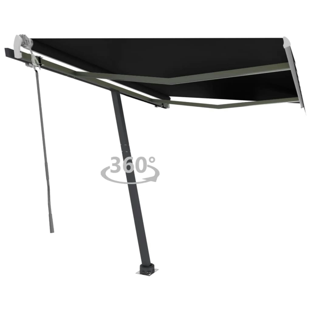 Freestanding Manual Retractable Awning 300x250 cm Anthracite 3069699