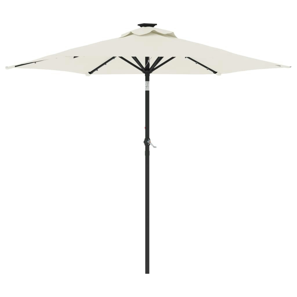 Garden Parasol with LEDs and Steel Pole White 225x225x212cm 4005066