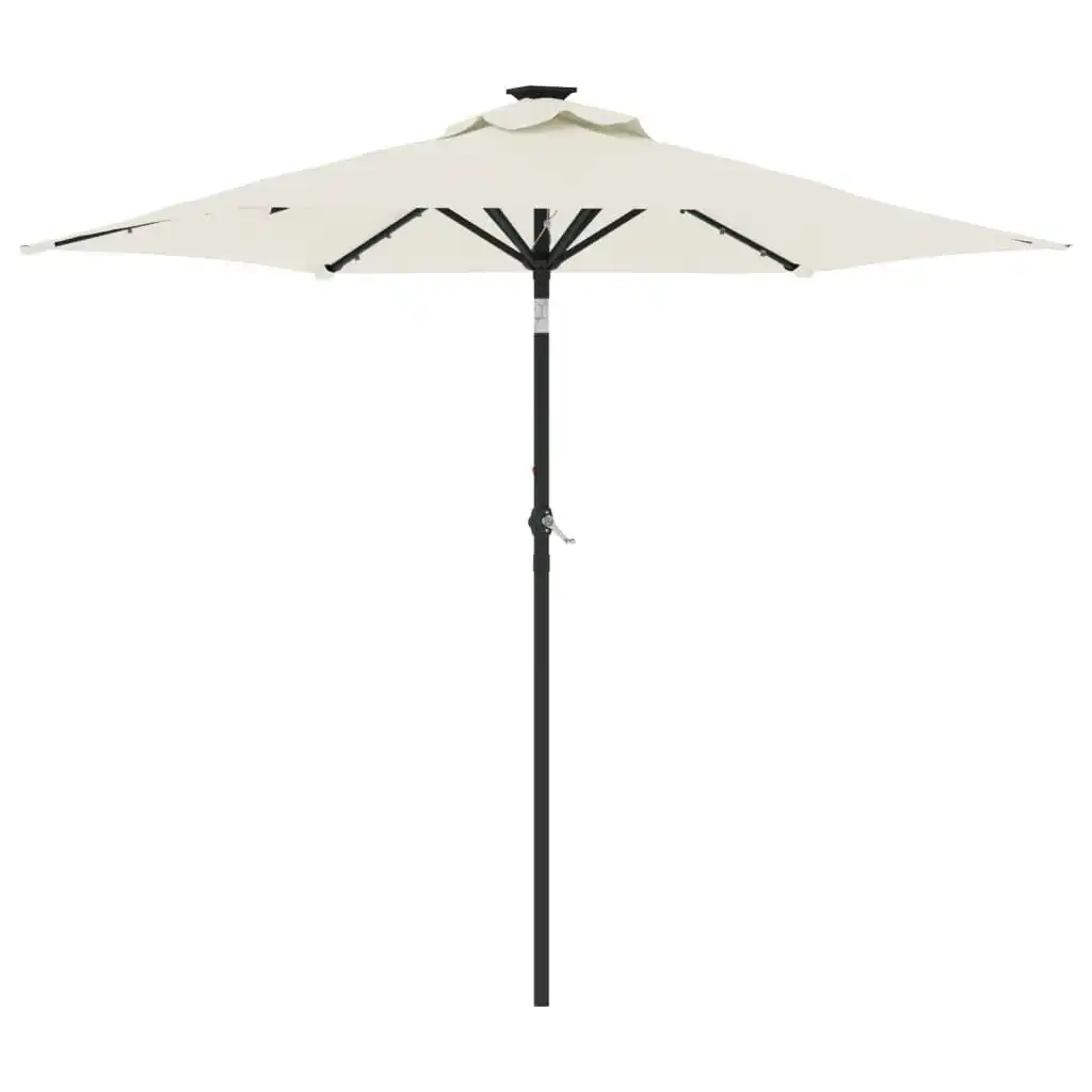 Garden Parasol with LEDs and Steel Pole White 225x225x212cm 4005066