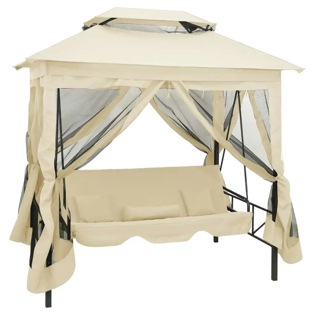 Gazebo Convertible Swing Bench Cream White 43239