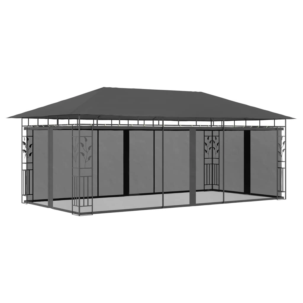 Gazebo with Mosquito Net 6x3x2.73 m Anthracite 47974