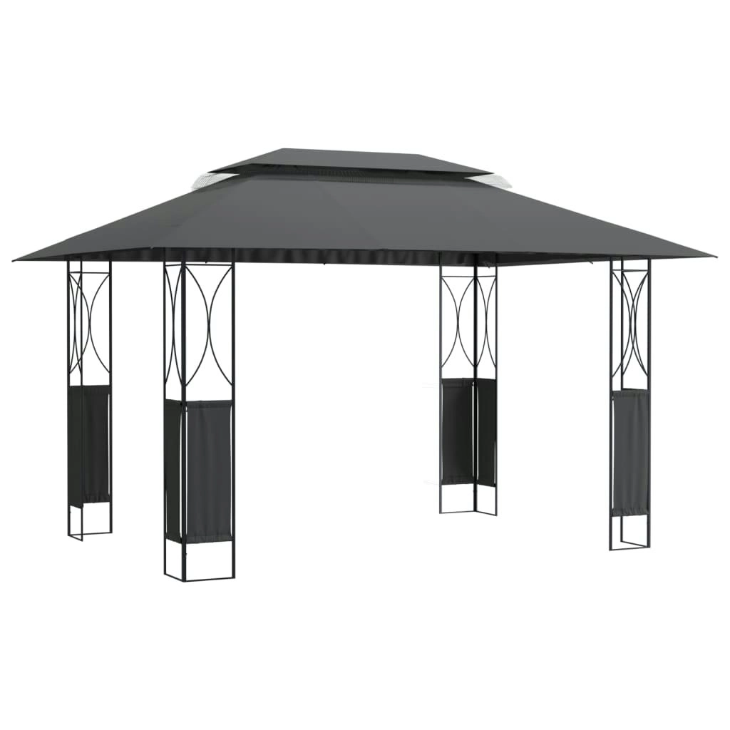 Gazebo with Roof Anthracite 400x300x270 cm Steel 360142