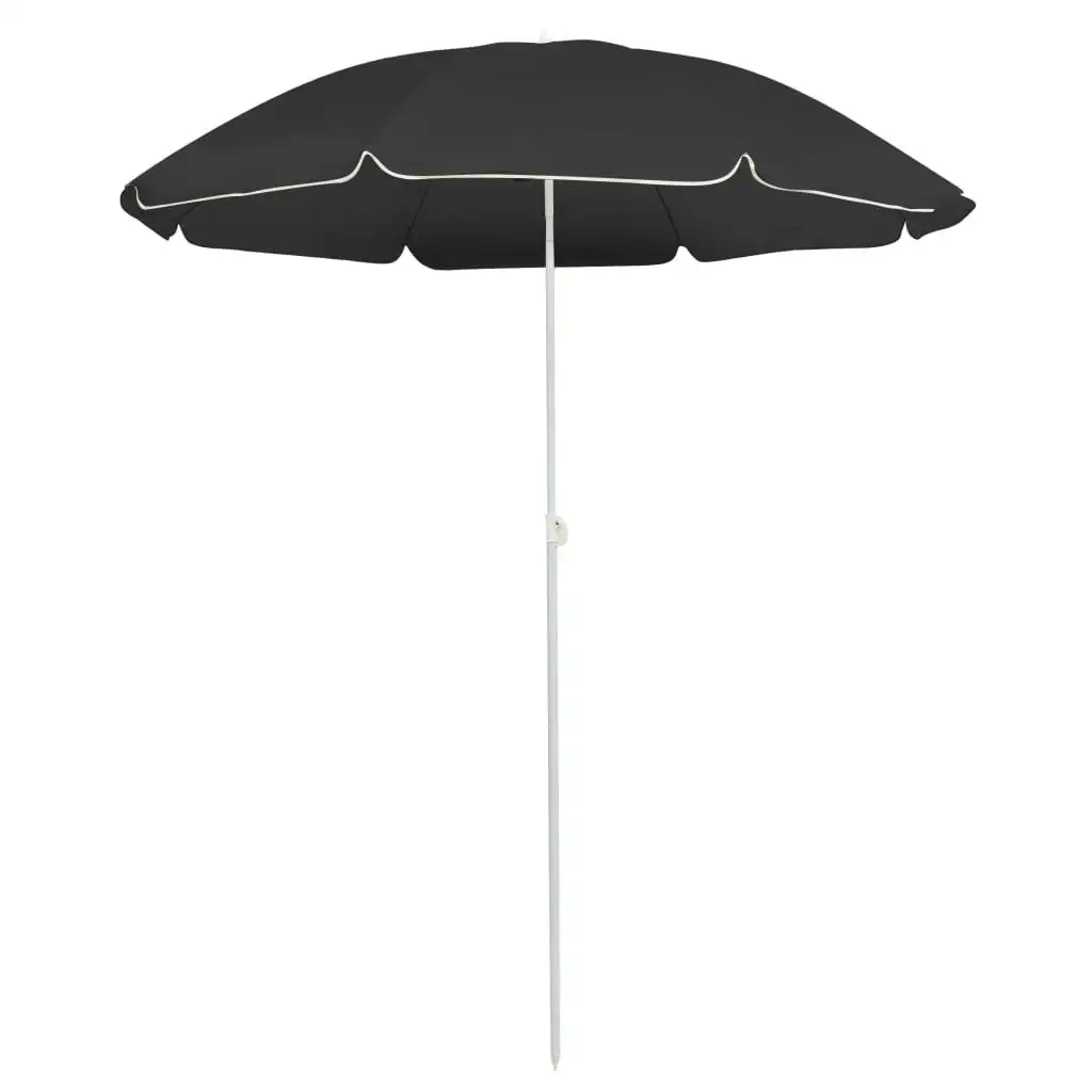 Outdoor Parasol with Steel Pole Anthracite 180 cm 315539