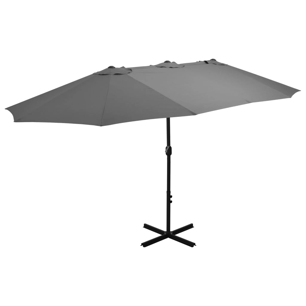 Outdoor Parasol with Aluminium Pole 460x270 cm Anthracite 44869