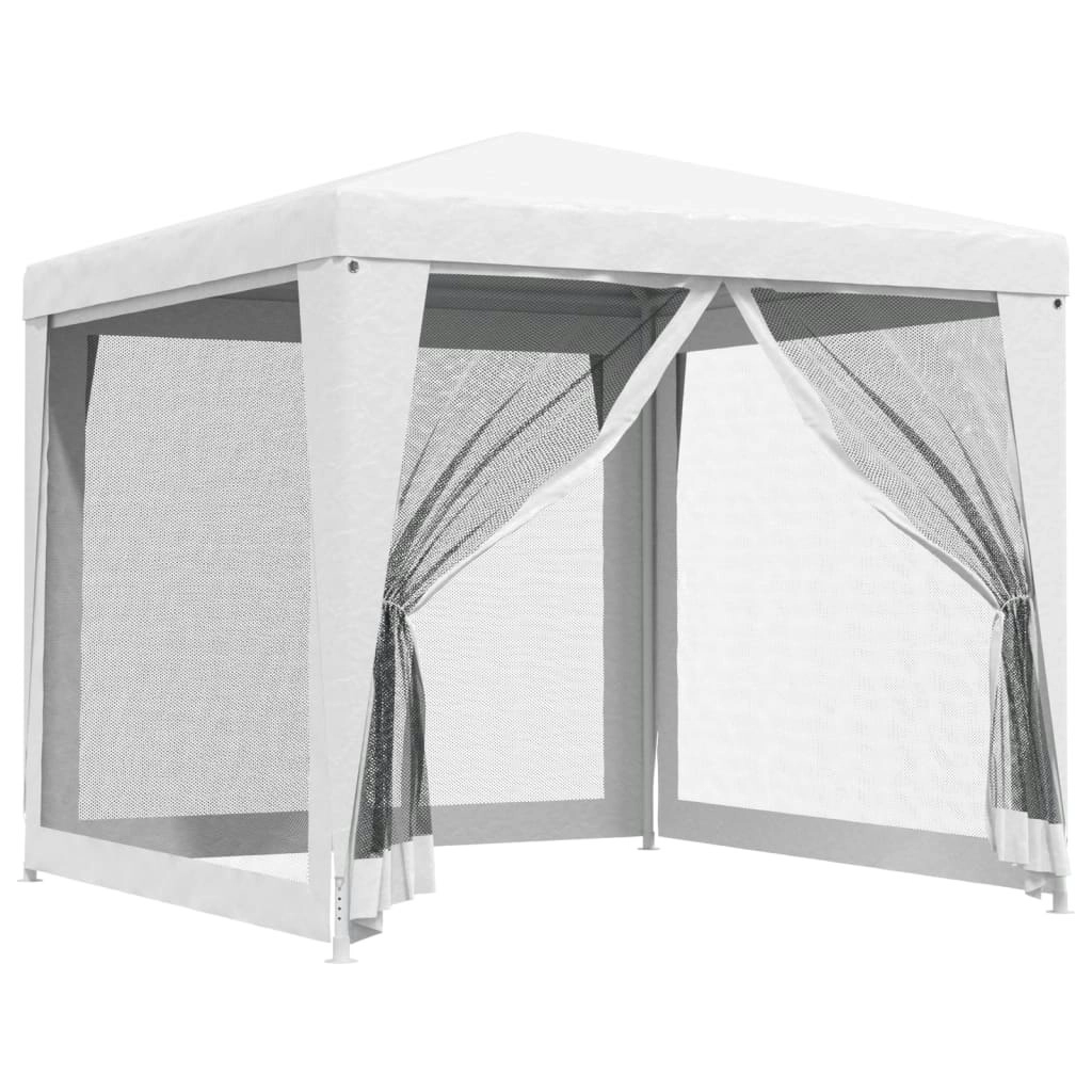 Party Tent with 4 Mesh Sidewalls 2.5x2.5 m White 48521