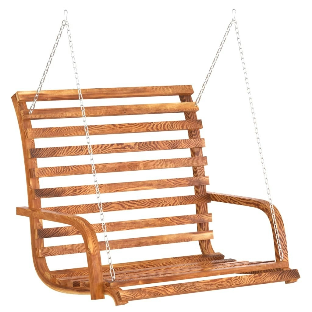 Swing Bench Solid Bent Wood with Teak Finish 126x63x92 cm 313940