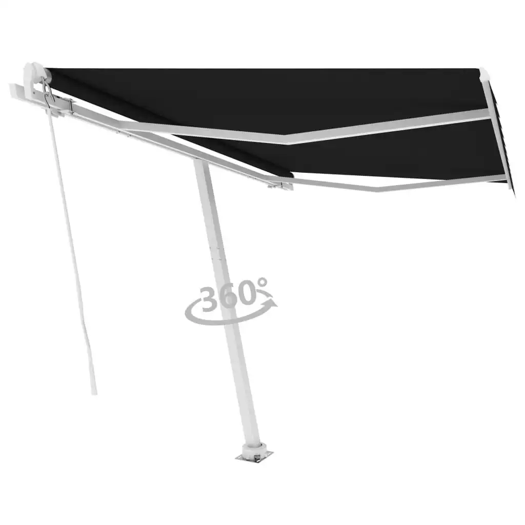 Freestanding Manual Retractable Awning 300x250 cm Anthracite 3069499