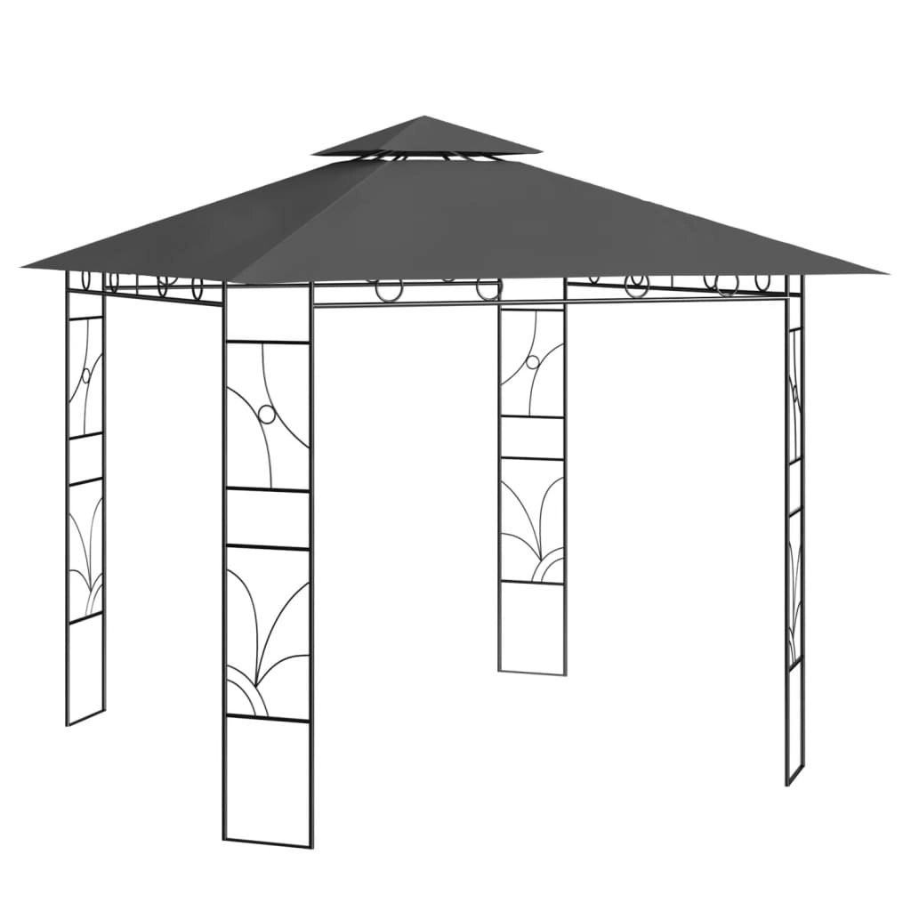 Gazebo 3x3x2.7 m Anthracite 160 g/mÂ² 313914