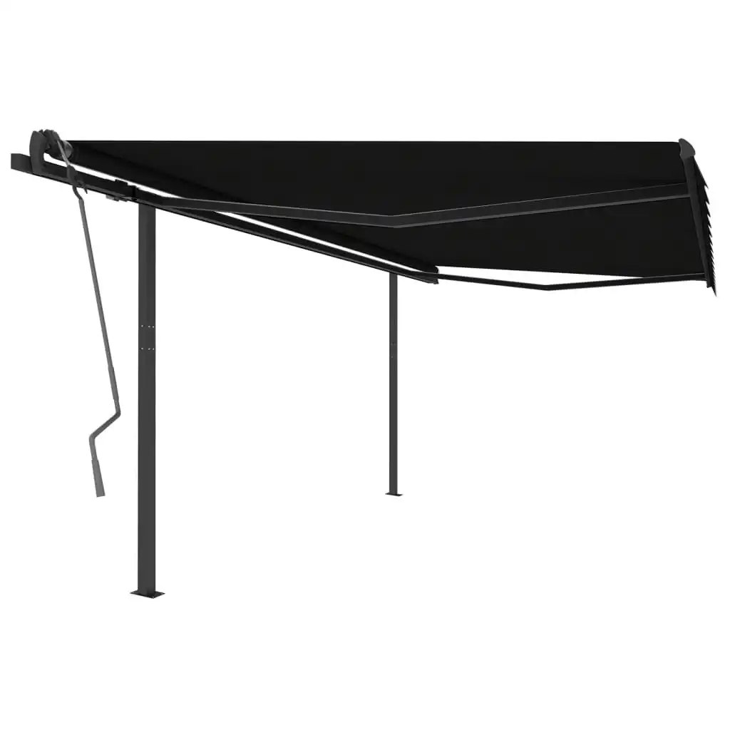 Manual Retractable Awning with Posts 4x3 m Anthracite 3070139