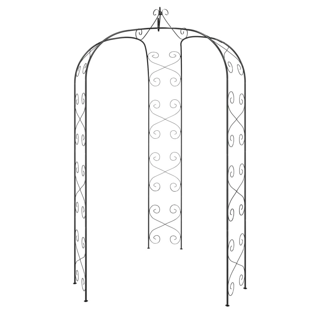 Garden Arch Black Ã˜180x255 cm Steel 319351