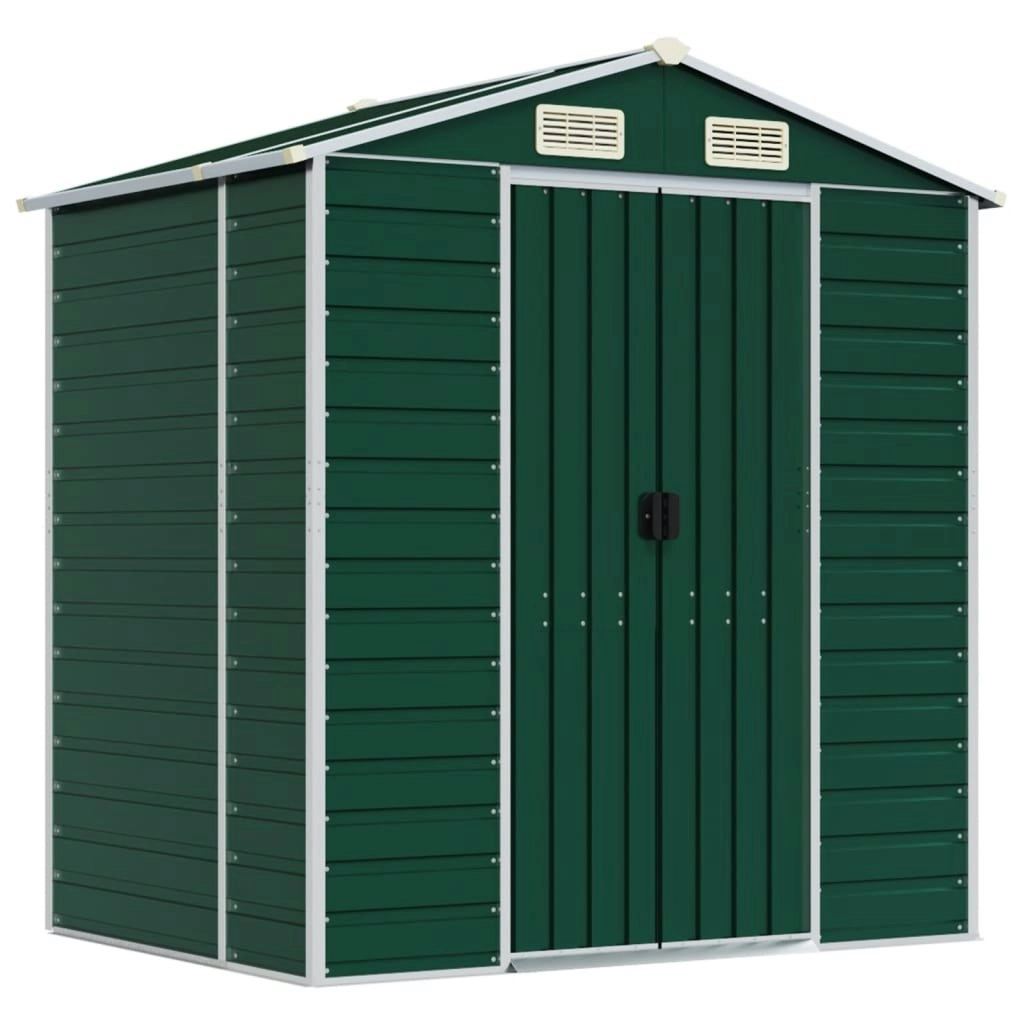 Garden Shed Green 191x130x198 cm Galvanised Steel 3188231