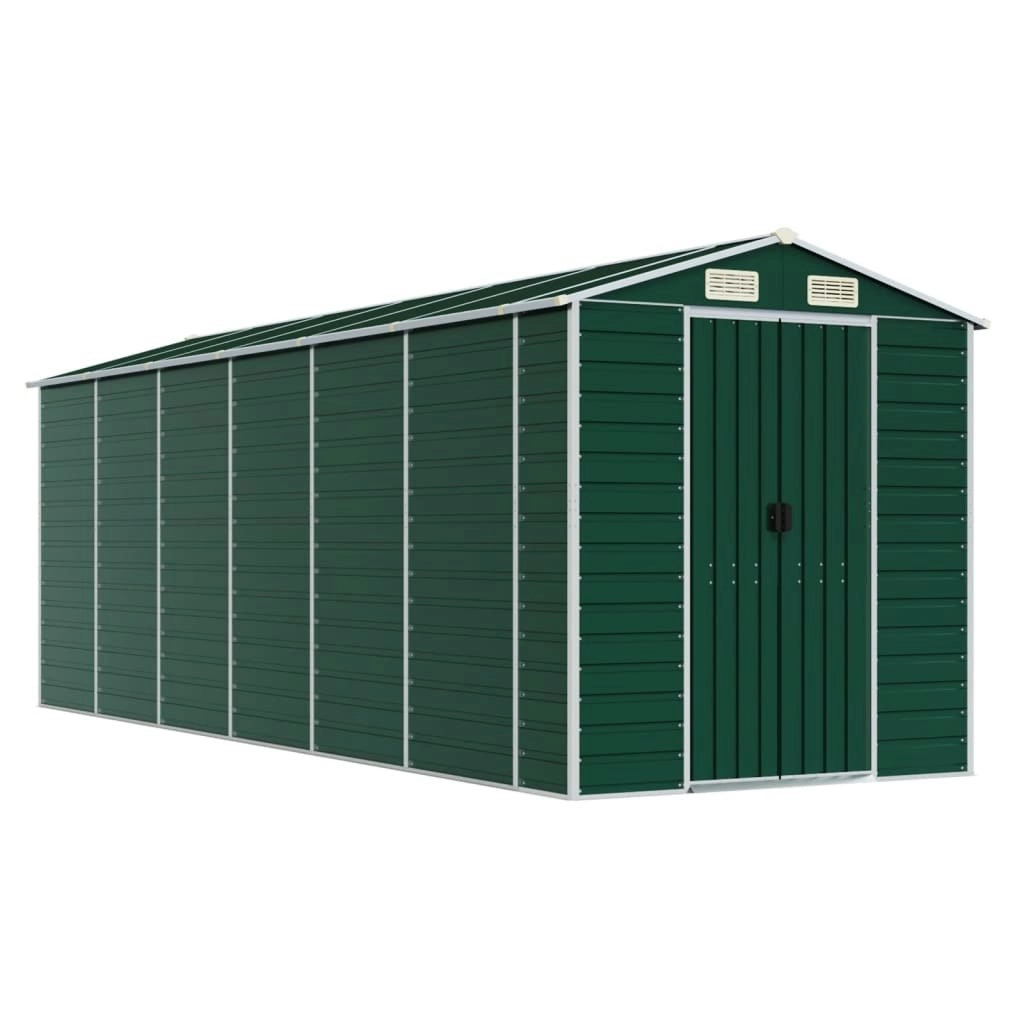 Garden Shed Green 191x555x198 cm Galvanised Steel 3188236