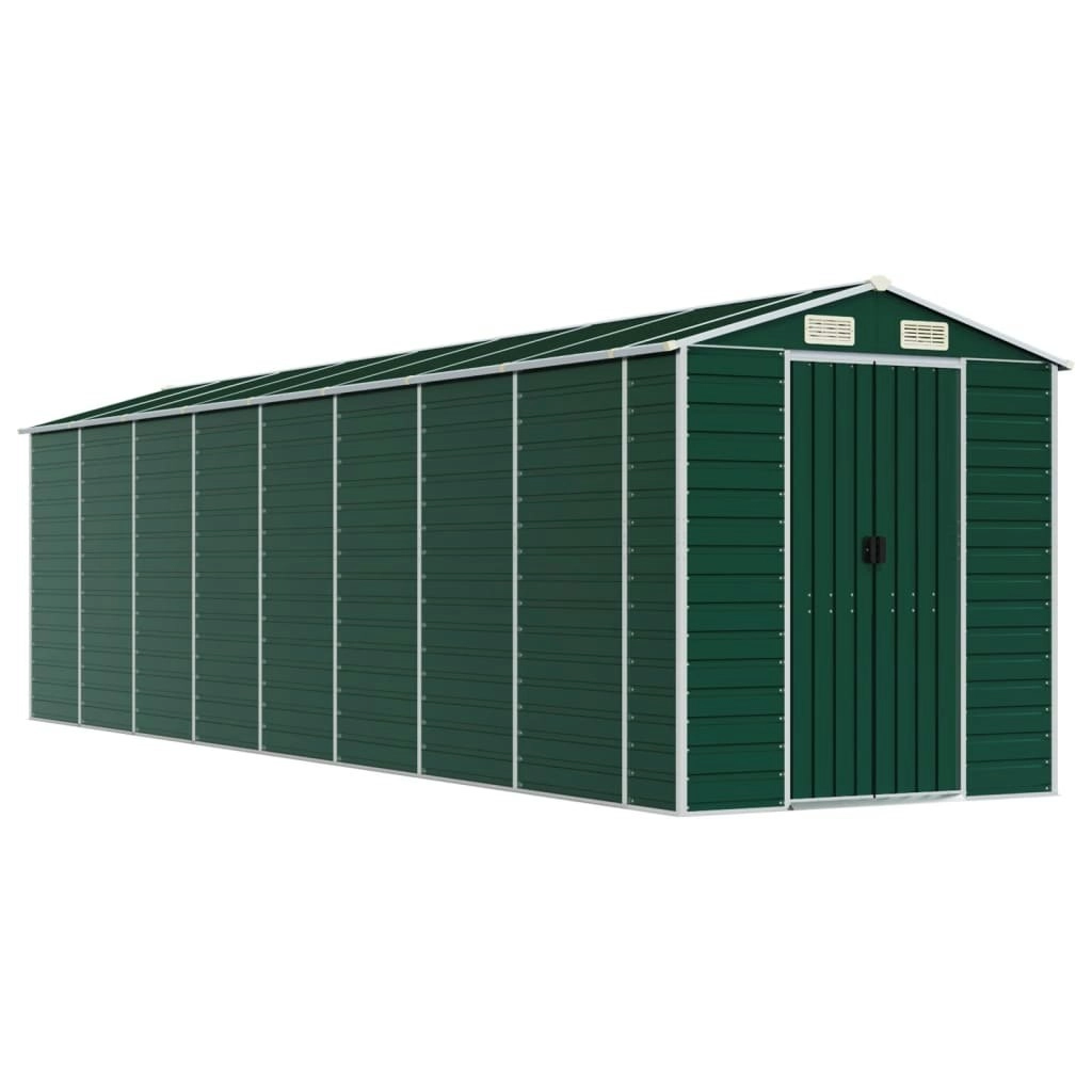 Garden Shed Green 191x725x198 cm Galvanised Steel 3188238