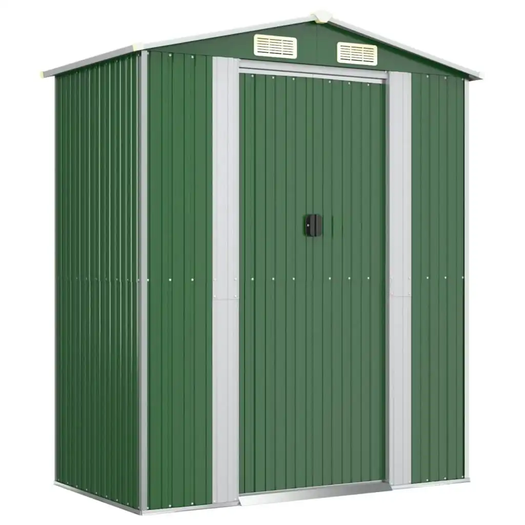 Garden Shed Green 192x108x223 cm Galvanised Steel 319267