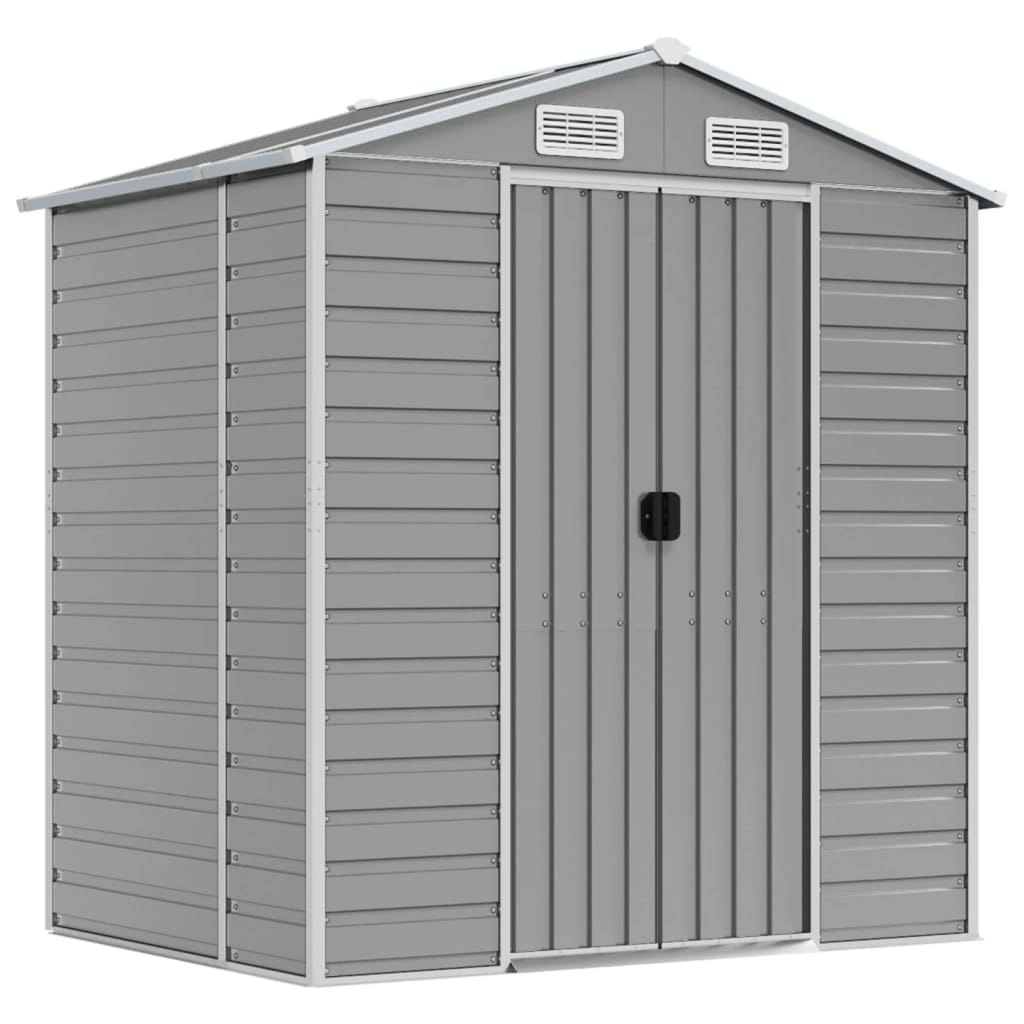 Garden Shed Light Grey 191x130x198 cm Galvanised Steel 3188242