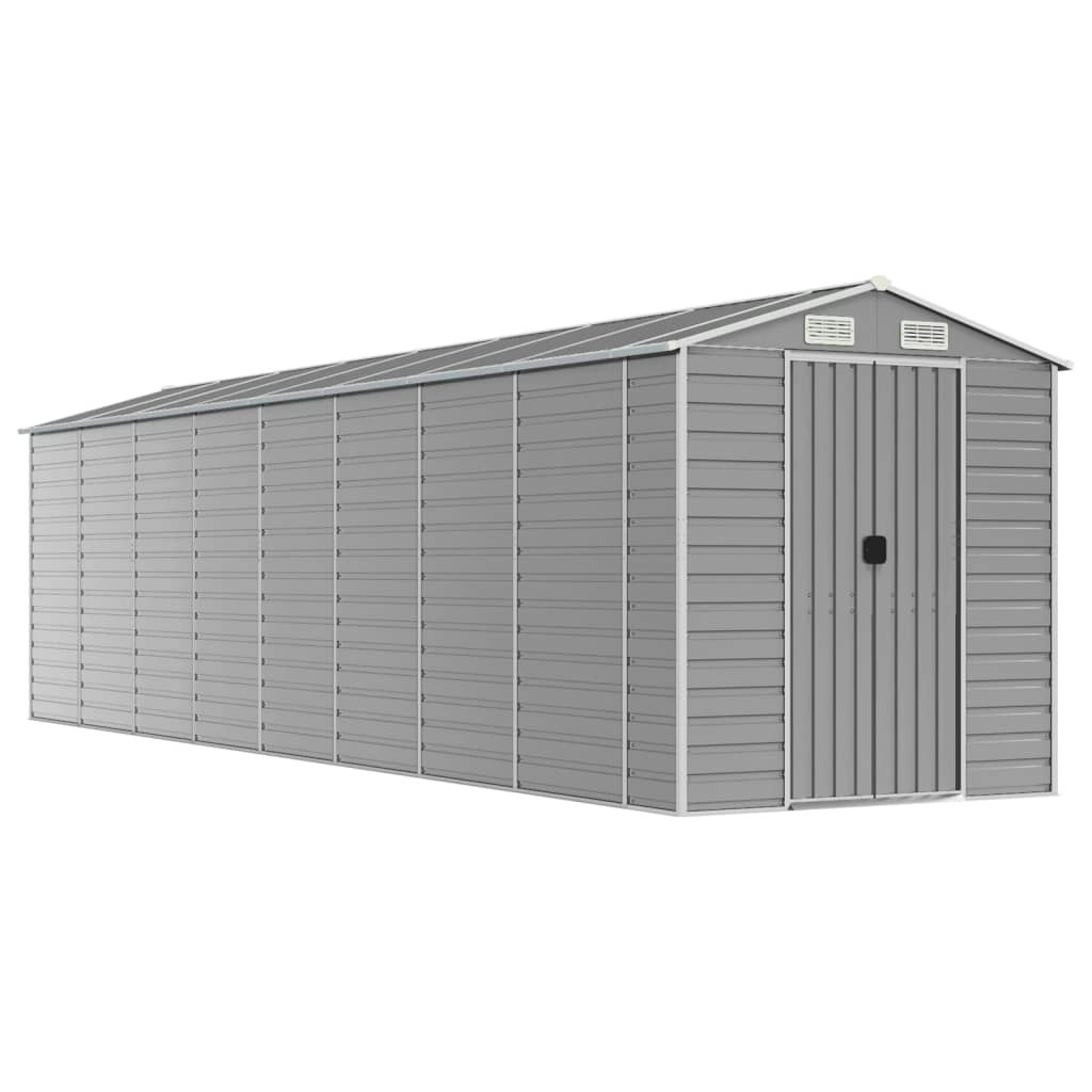 Garden Shed Light Grey 191x810x198 cm Galvanised Steel 3188250