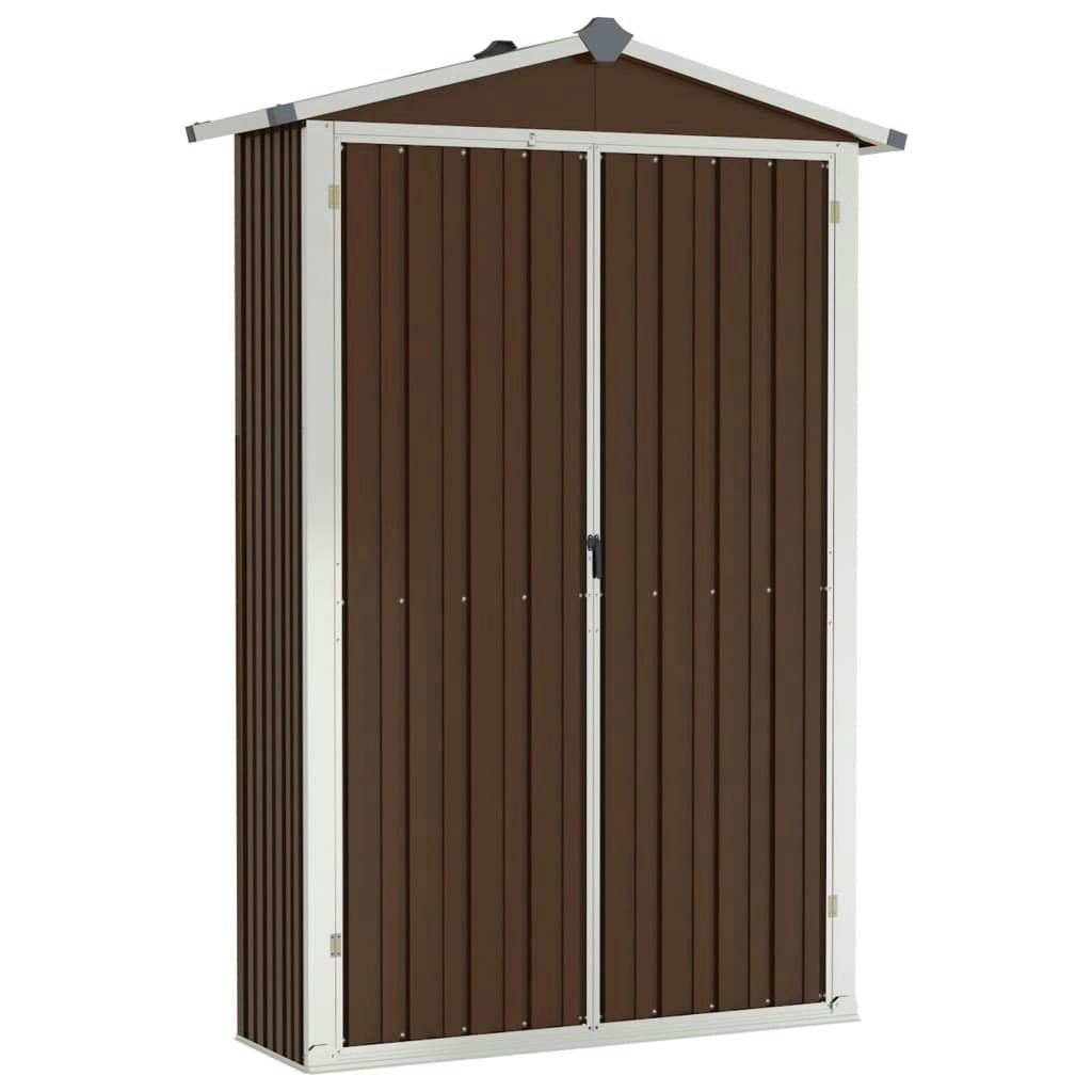 Garden Shed Brown 116x45x175 cm Galvanised Steel 46304