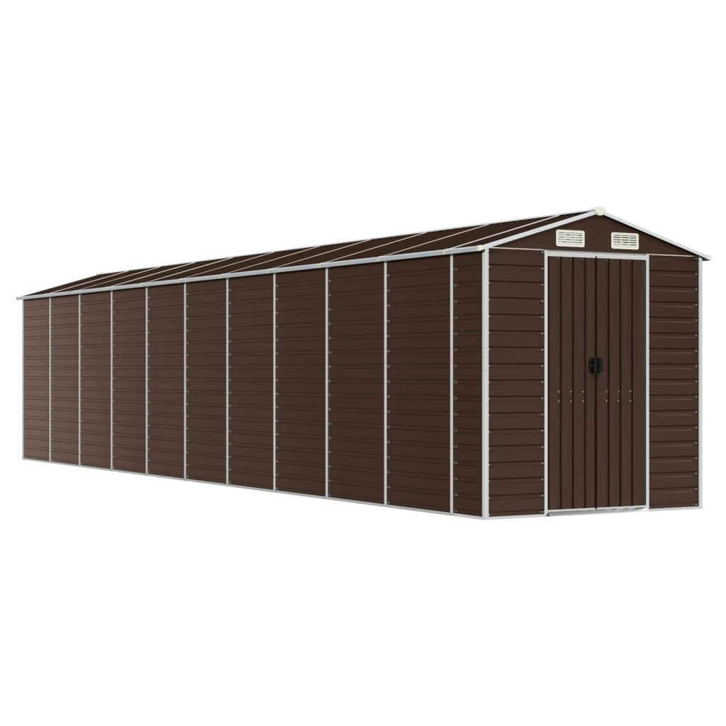 Garden Shed Brown 191x895x198 cm Galvanised Steel 3188273